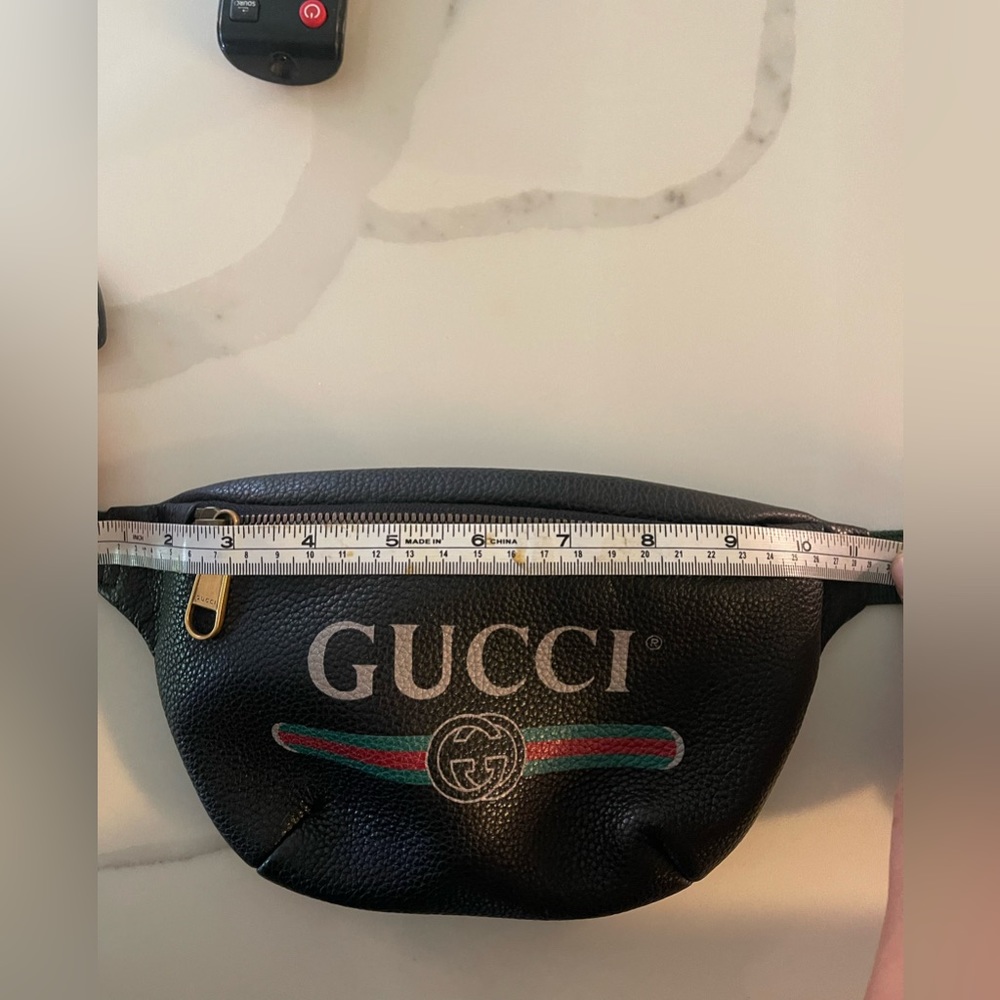 Gucci Print Belt Bag Vintage Logo Small Black - Picture 6 of 10